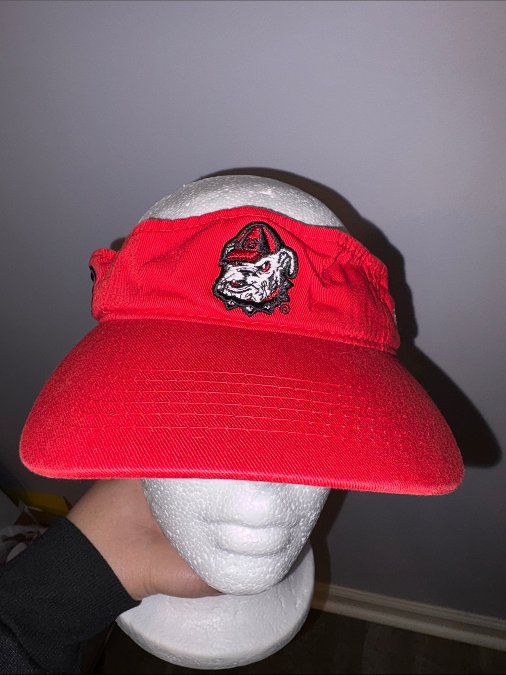 NCAA University of Georgia Bulldogs Embroidered Golf Red Visor Hat Cap